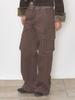 Bidebeul Elastic Waist Contrast Cargo Pants - Brown