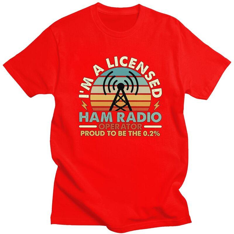 

Custom Male Licensed Ham Retro Radio Operator T Shirts Short Sleeve Cotton Tshirts Streetwear Tshirt Leisure Tees Clothes S