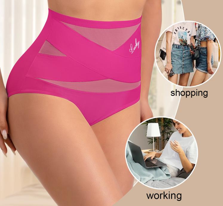 

Трусы-слипы с высокой талией и контролем живота для женщин, нижнее белье полной посадки XXXL красный