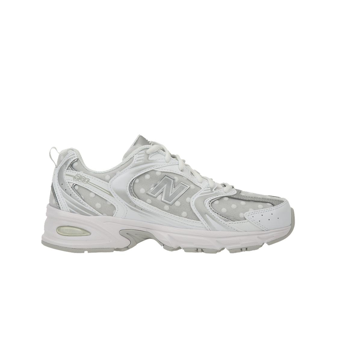 New Balance 530 Белый Серебряный Металлик Горошек Унисекс Кроссовки Серый U530HFW 44
