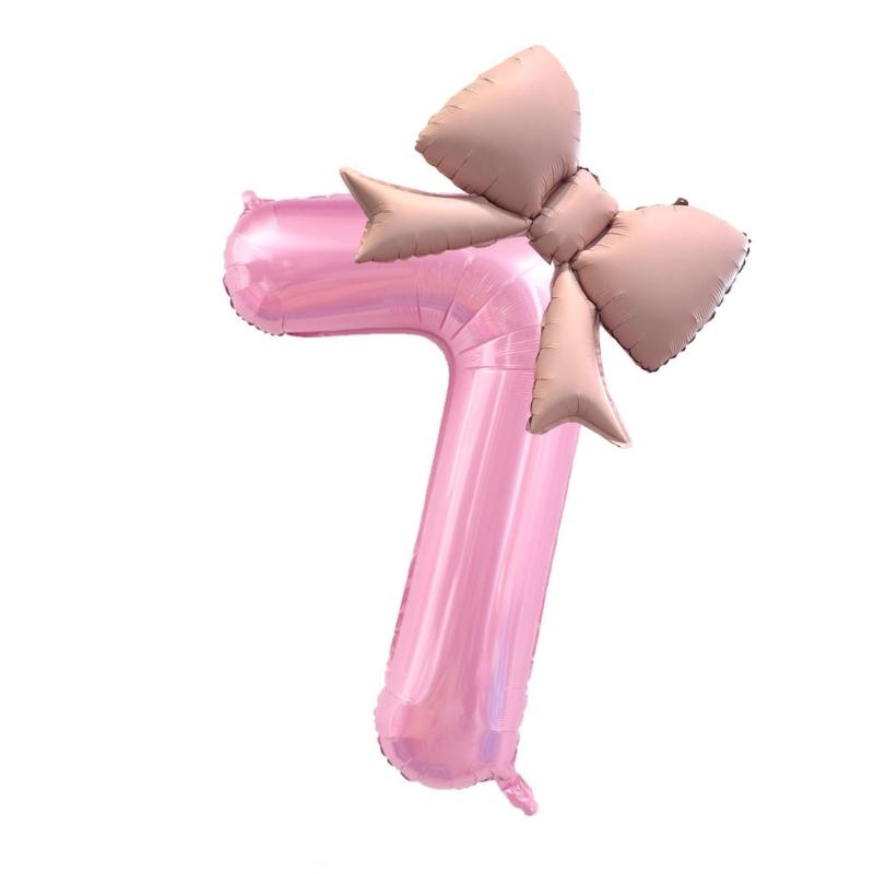 40 Inch Birthday Number Ballons Girls Princess Birthday Pink Bownot Balloons Wedding Party Ballons Jumbo Number Balloon