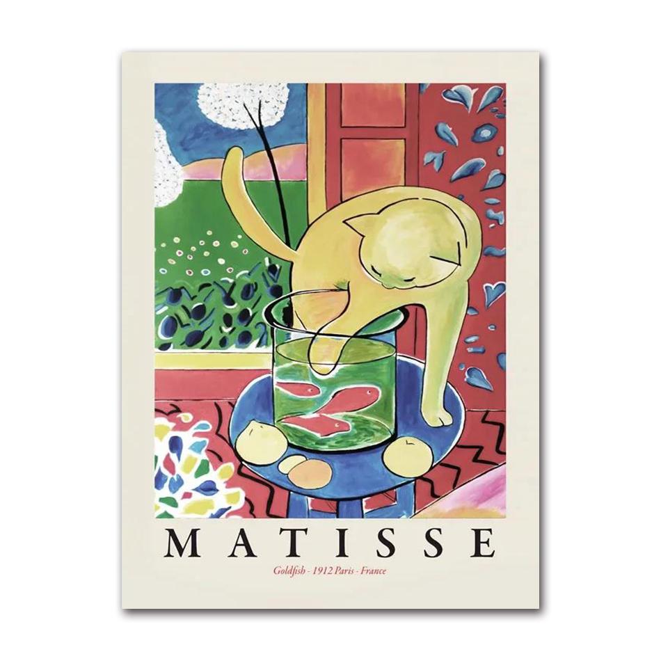 Scandinavian Classic Vintage Wall Art Matisse Monet Fish Garden Water Lilies Poster Prints Home Bedroom Living Room Decoration