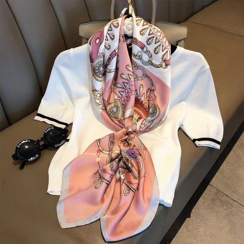 Hangzhou Silk 90 Square Scarves Silk Scarves Women Travel With Shirts Spring And Autumn Versatile Small Shawls