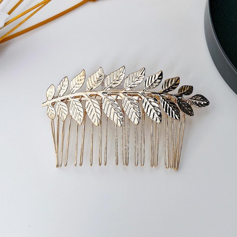 Bride Leaf Hairband Party Metal Leaf Hair Accessory Elegant Crown Headband Leaf Hairpin