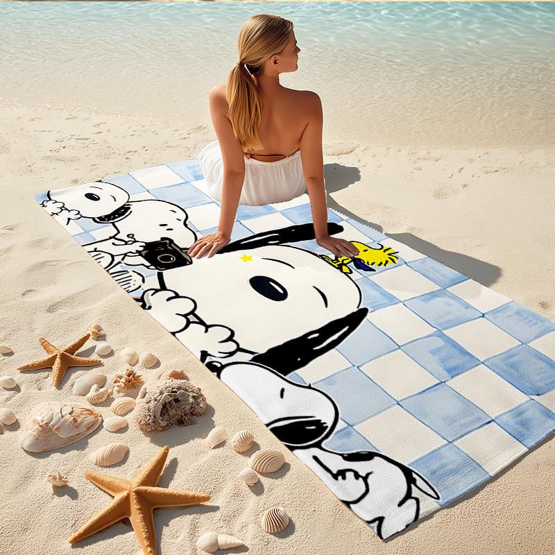 1Pc Snoopy Woodstock Floor Beach Towel Quick Dry Multiuse For Beach Pool Gym Yoga Home Travel Christmas Halloween Xmas Gift S1976