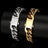 European And American Hip-Hop Stainless Steel Bracelet Spring Buckle Round Mill Encrypted Titanium Steel Men'S Bracelet Jewelry