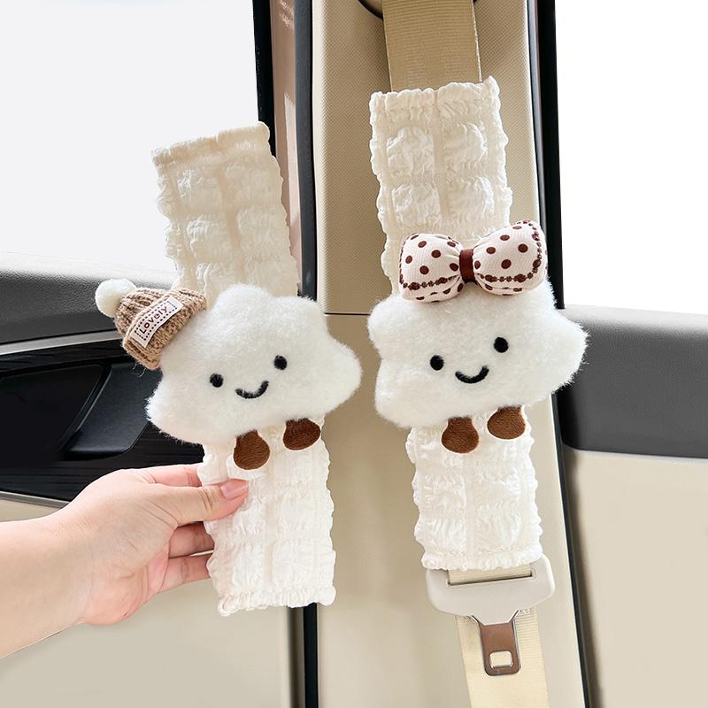 Nou Drăguț Desen Animat Pălărie cu Fundă Nor Husă Centură Scaun Auto Siguranță Pad Umăr Curea Pernă Protector Suport Gât Auto Pentru Femei