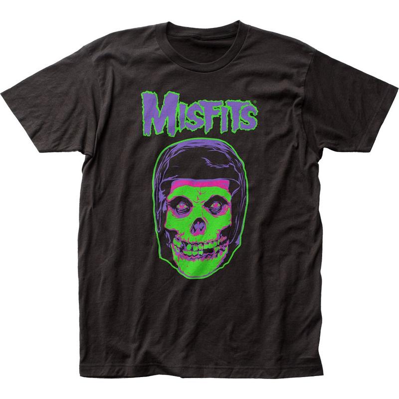 Misfits Green Neon Ghost Unisex T-shirt Music Classic Concert Rock Band Tee Black