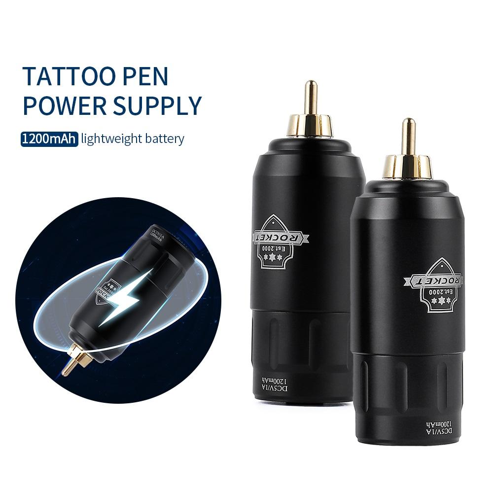 1200mAh Wireless Rocket Tattoo Power Supply RCA Connector For Tattoo Rotary Machine Pen Voltage Display Type-C