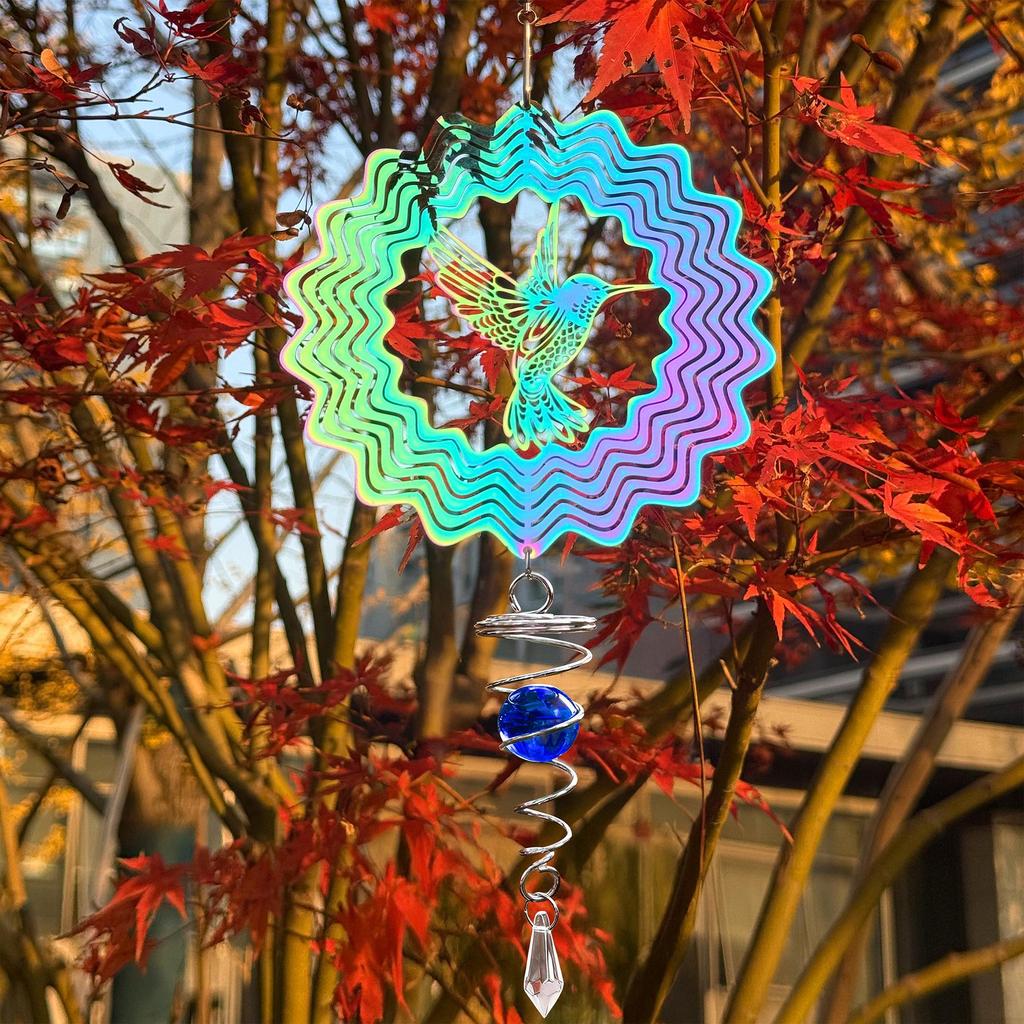3D Mandala Rotating Wind Chime - Colorful Stereoscopic Spinner for Wall, Garden, or Courtyard Decoration
