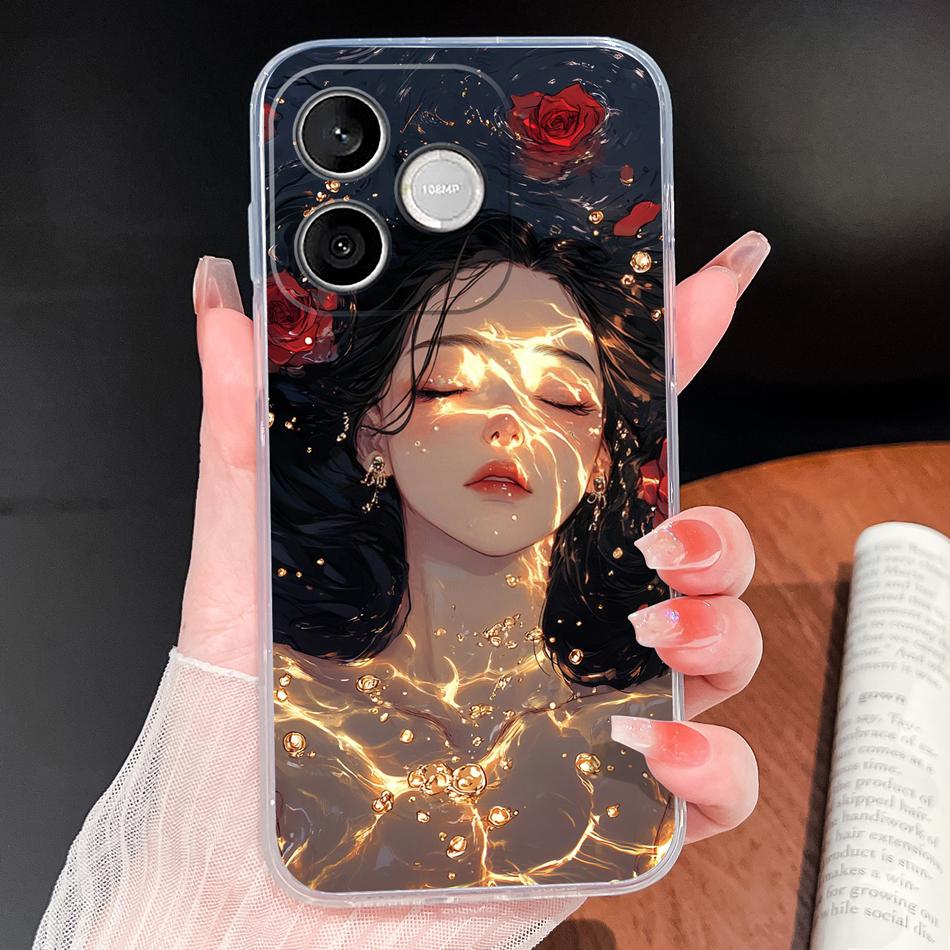 Phone Case For Honor 600 Lite 500 Smart 5G Cute Fish Bubble Phone Cover Soft Transparent Silicone Anti Slip Lightweight Funda