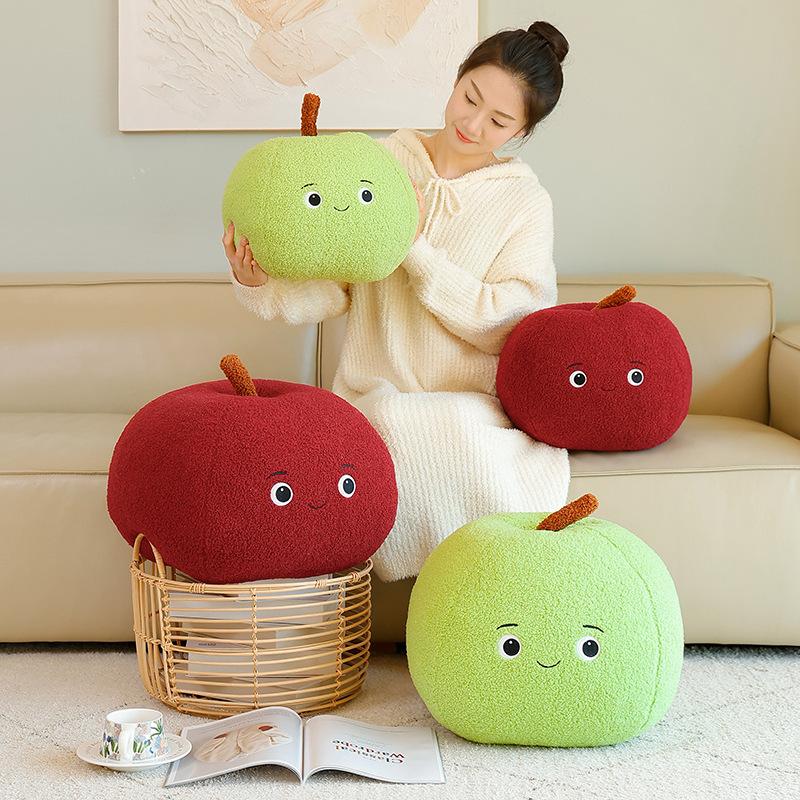 Amusing Smile Apple Plush Toys Stuffed Big Size Cartoon Fruit Throw Pillow Cozy Office Nap Pillow Kawaii Home Decor Nice Gift