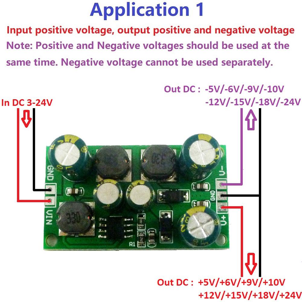 DC-DC Spannungswandler Aufwärts Abwärts Modul Positive und Negative Spannung Dualer Ausgang 3-24V auf 5V 6V 9V 10V 12V 15V 18V 24V 8W