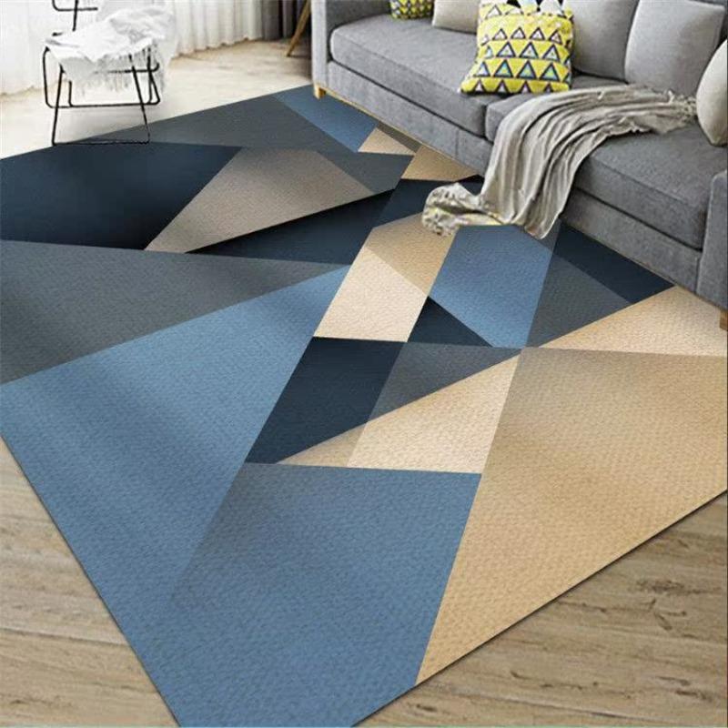 Geometric Carpet Living Room Coffee Table Large Area All Use Floor Mats Bedroom Edge Carpets ISN Bed Nordic Home Decoration