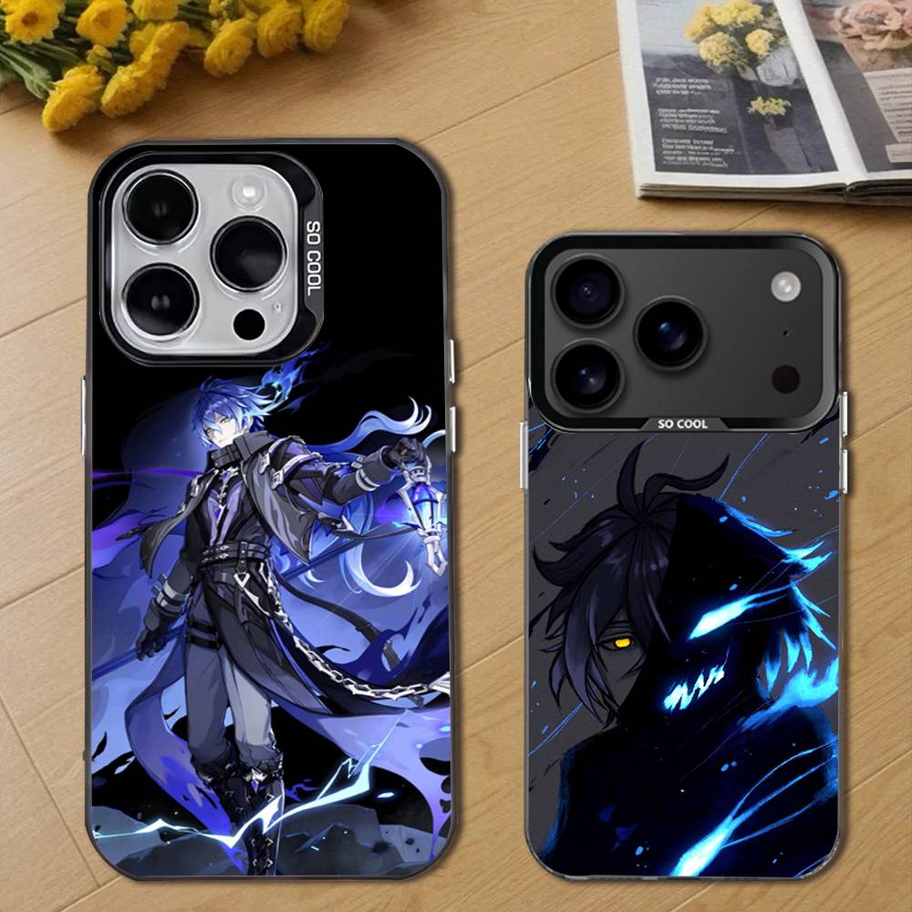 Genshin Impact F-Flins Phone Case For iPhone 17,16,15,14,13,12,11,Pro,Max,Plus,E,Air,Mini Black Tpu Cover