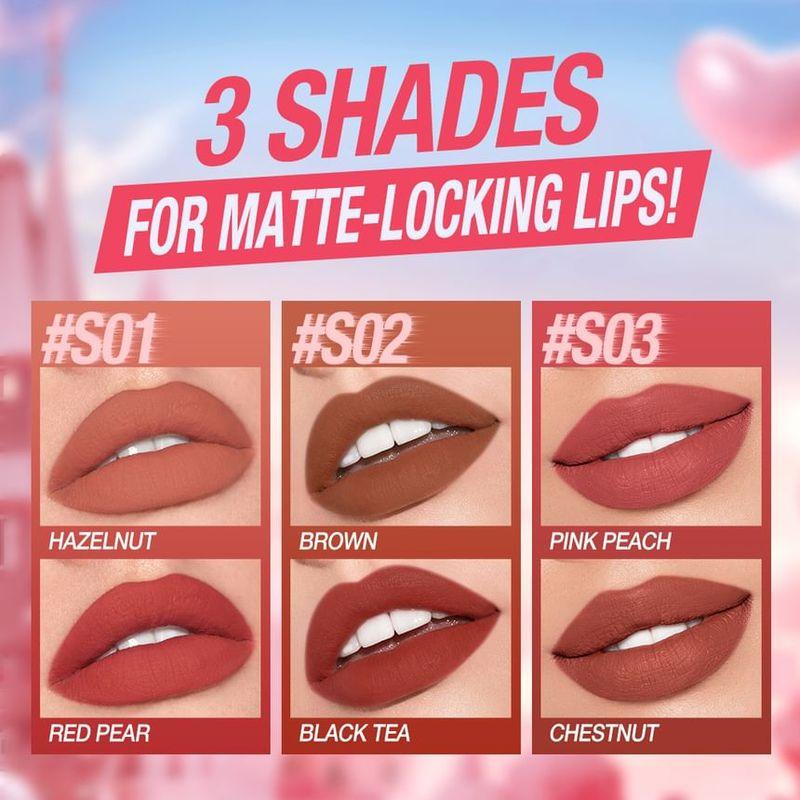 O.TWO.O - Matte Lock Color Lip Glaze Set - 3Types