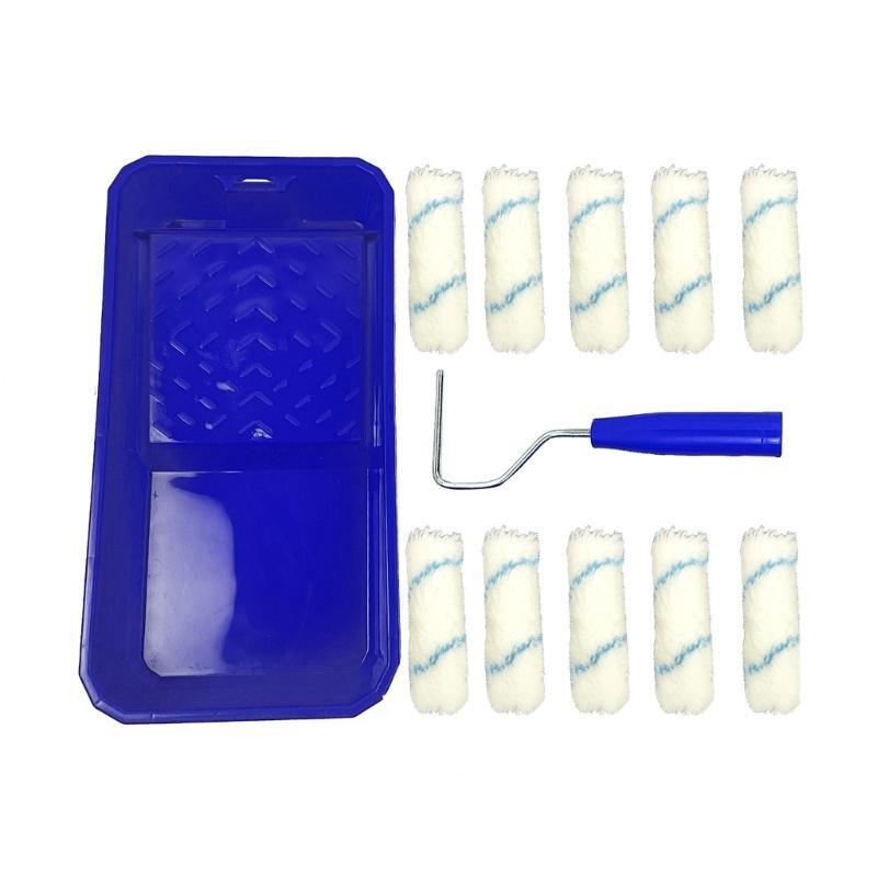Home Repair Paint Roller Blue Stripe Paint Roller Handheld Wall Paint Brush 4inch Foams Roller Brushes Painting Tools 1