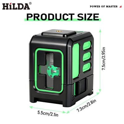 Compact Green Light Laser Level: 2-Line Auto Leveling Thin Line Projector