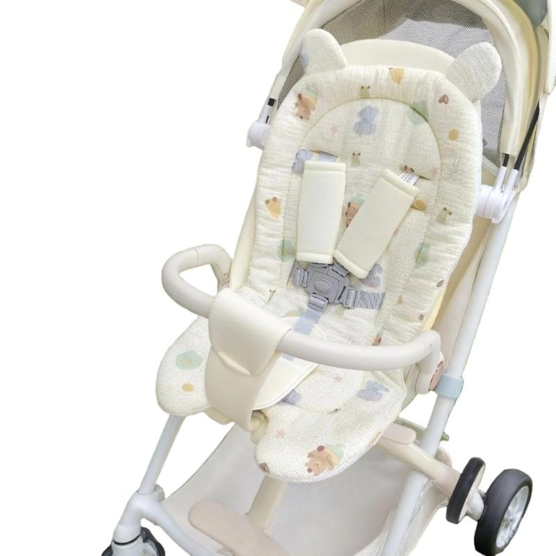 Machine Washable Strollers Seat Cushion Soft Comfortable Insert Pad for Infant Pushchairs Yearly Round Comfort