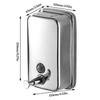 500/800/1000ML Wall Mounted Stainless Steel Shower Gel Dispenser, Leak-proof Soap Shampoo Lotion Pump Container for Bathroom Toilet
