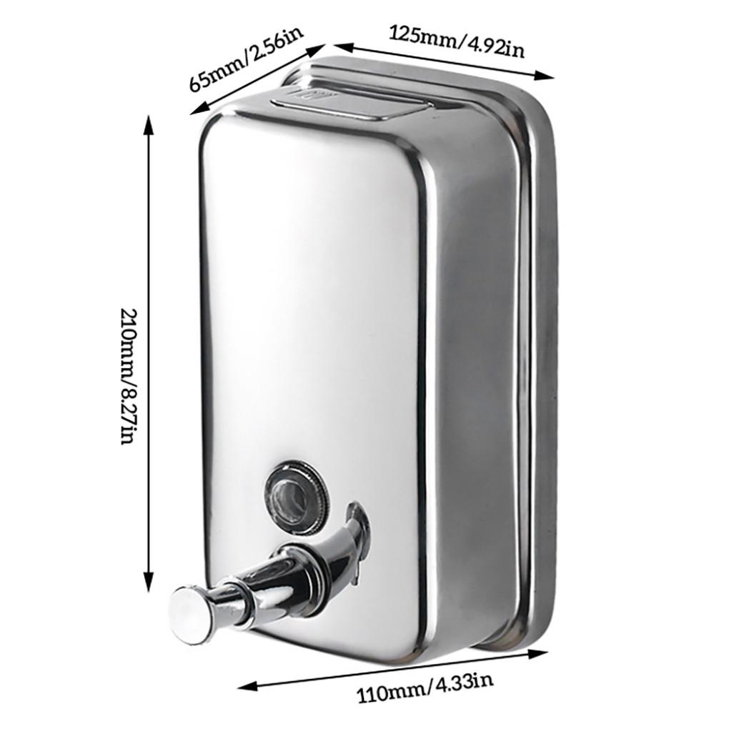500/800/1000ML Wall Mounted Stainless Steel Shower Gel Dispenser, Leak-proof Soap Shampoo Lotion Pump Container for Bathroom Toilet