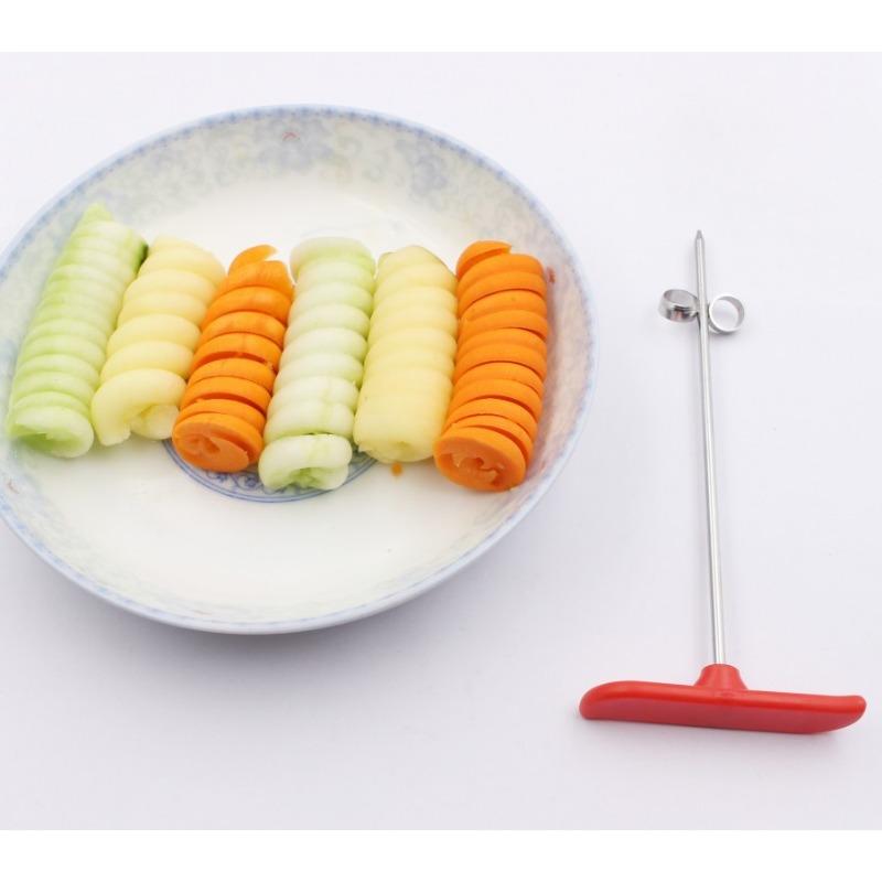 

Катушка из нержавеющей стали, поворотный нож для огурцов, спиральный нож для фруктов и овощей 16cm * 7cm * 3cm