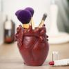 Heart Organ Shape Heart Shaped Flower Vase Pen Holder Home Office Desk Storage Resin Decor, Makeup Brush Holder, 4.1" X 3.5"