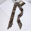 Leopard Print Narrow Silk Scarf for Women Girls Short Necktie Scarf Fashionable and Versatile Accessory for Any Outfit