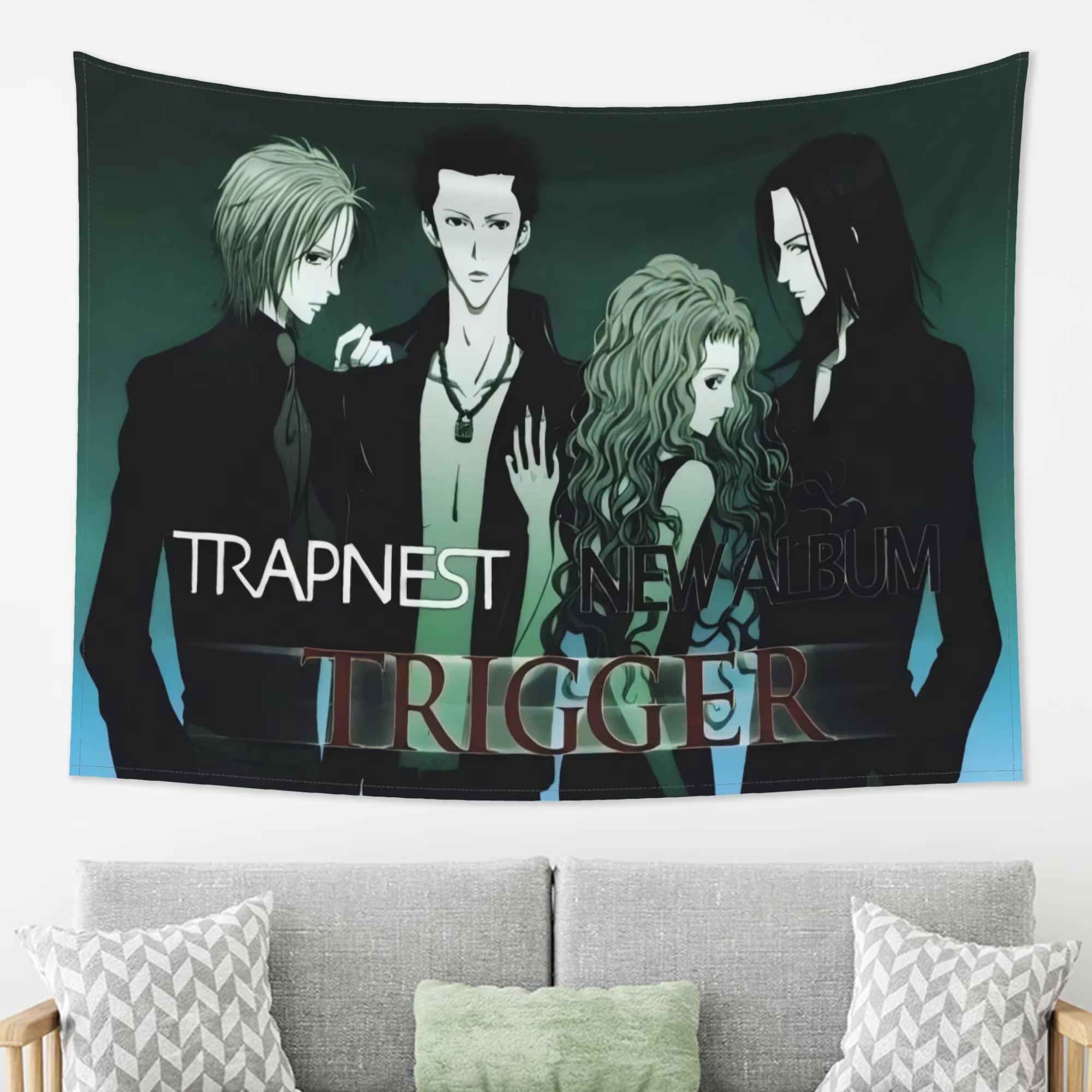 NANA Trapnest Band Tapestry, TRIGGER New Album Anime Wall Hanging, Cool Musician Room Decor for Otaku & Fans 100X70CM