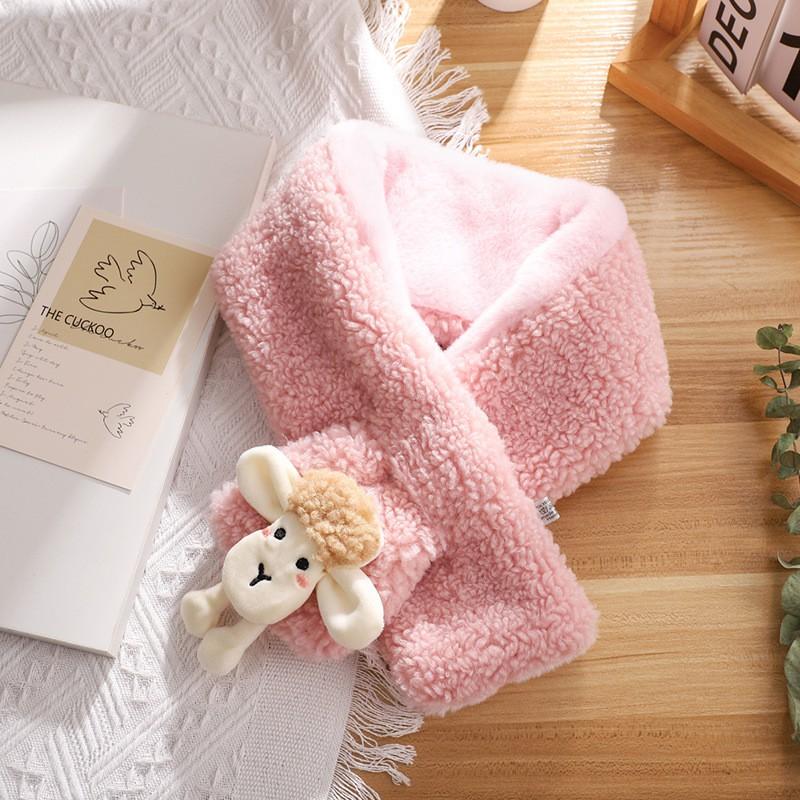 Soft Fleece Knit Scarf Winter Warmth Unisex Cartoon Lamb Print Neck Wrap Stylish Lightweight