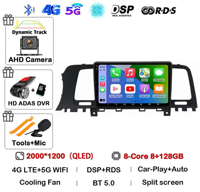 Android 14 CarPlay Auto Car Radio For Nissan Murano Z51 2008-2016 360 Stereo Multimedia Video Player 4G WIFI Navigation GPS BT