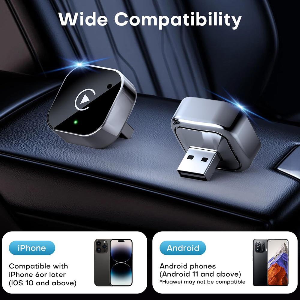 

Новый беспроводной адаптер CarPlay Android Auto USB-донгл Смарт мини-бокс Plug and Play Универсальный для VW Toyota Nissan Honda Ford Benz