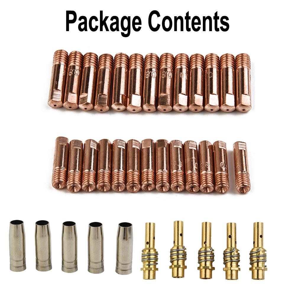 Optimize Your Welding with the 38 Piece MB15 MIG Welding Torch Consumables Contact Tips & Conical Gas Nozzle Included