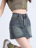 2025 Retro Spicy Girl High Waist A-Line Denim Mini Skirt - Anti-Exposure, Bodycon Fit