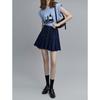 ELLE Design Women's Elegant Pleated High-Waisted A-Line Skirt, Summer 2025 Petite Slimming Short Skirt