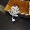High Sense Retro Flower Wheat Ear Brooch Women'S Luxury Neckline Accessories Fashion Temperament Blazer Corsage