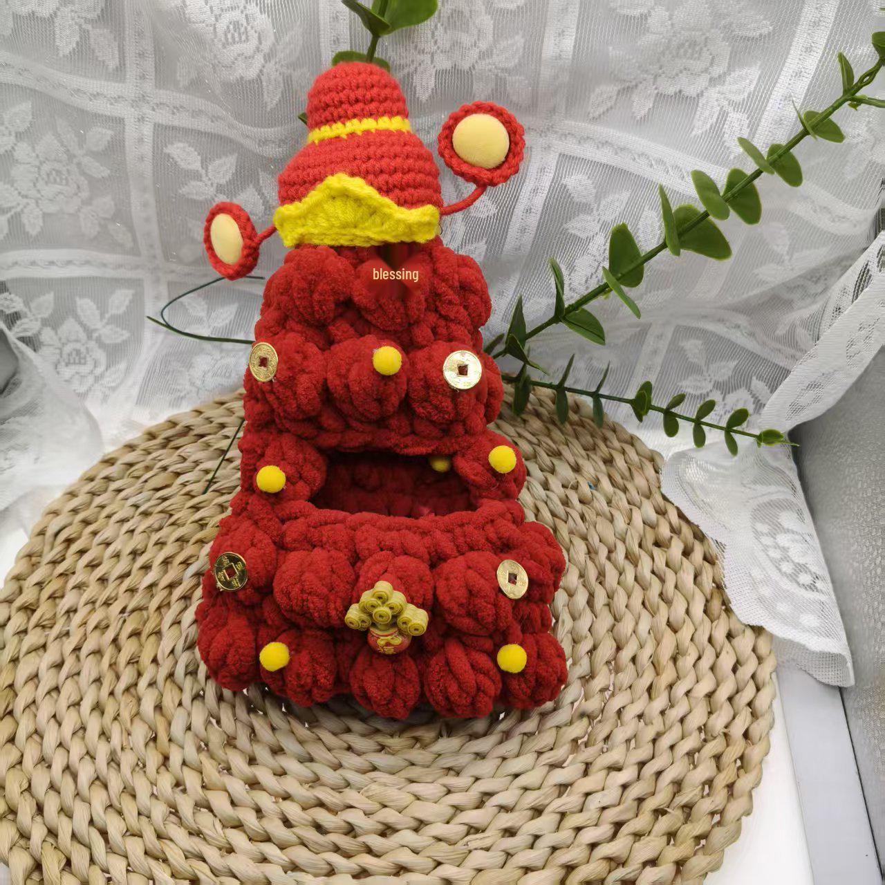God of Wealth Wool Hand-Knitted Christmas Tree Ornament
