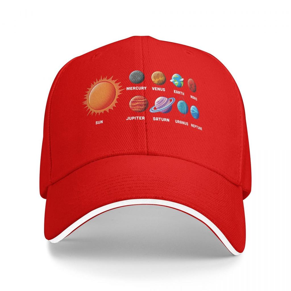 Czapki z daszkiem Układ Słoneczny Planety Nauka Kosmos 2025 Personalizowane Damskie Męskie Sportowe Letnie Czapki