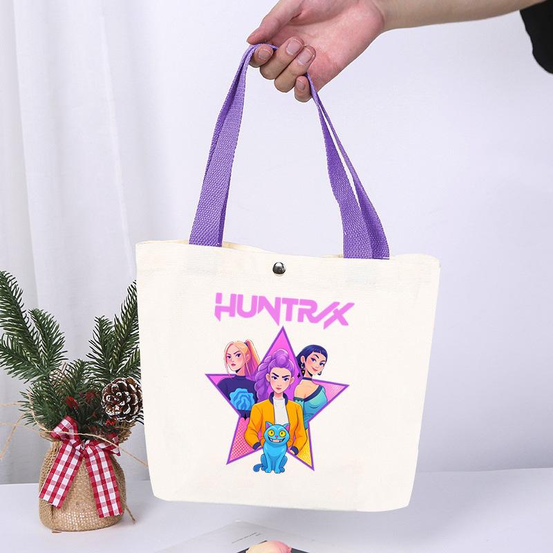 Anime Cartoon Print Student Commuting Trend Handbag Casual Lightweight Canvas Shoulder Bag