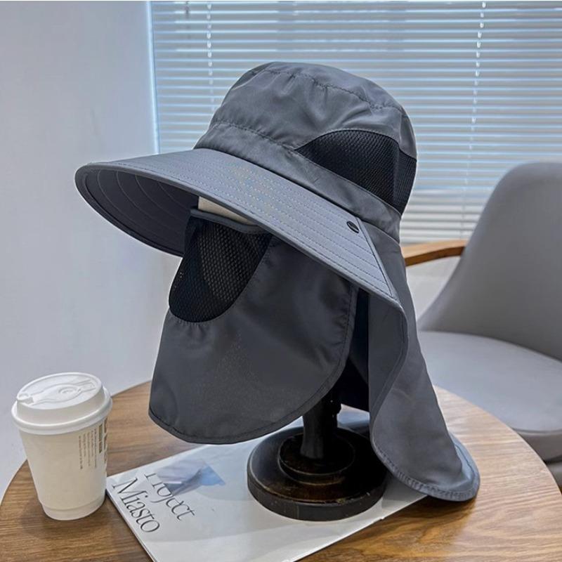 1pc Outdoor Face and Neck Sunscreen Hats for Men and Women In Summer Large Eave UV Protective Sun Hats Suitable for Fishing Mountaineering Cycling