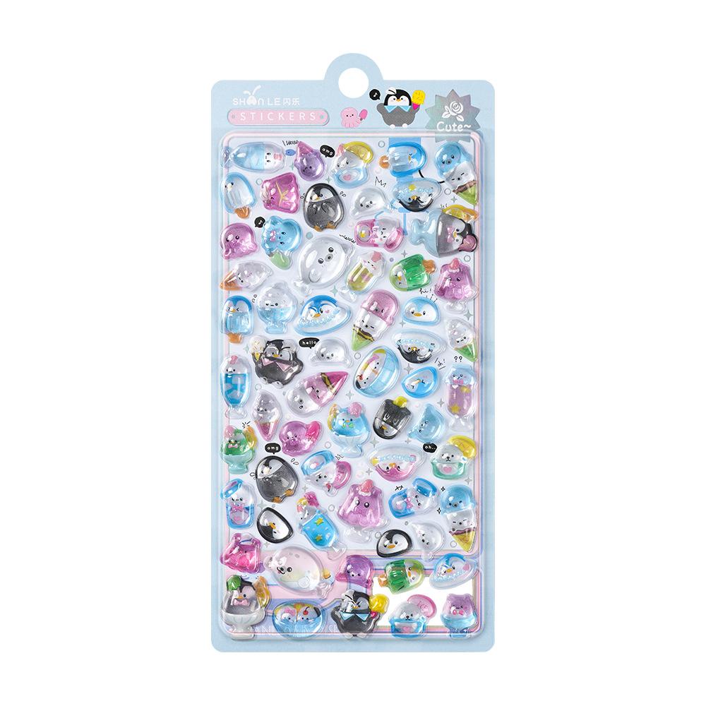 Cute Animal Cartoon 3D Relief Stickers Festival Gifts Scrapbooking DIY Journaling Stationery Diary Decor School Cute Stickers