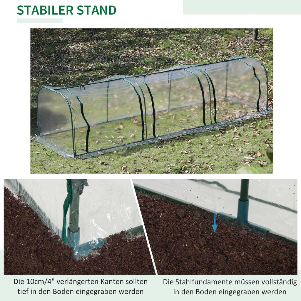 350  X 100 Cm Low Tunnel Greenhouse - Clear