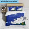 Moo-min Family Celebration 3PCS Bedding set,Ideal for 1pc Duvet Cover And 2pcs Pillowcases Perfect for Fan gift,Ideal for Bedroom, Dormitory