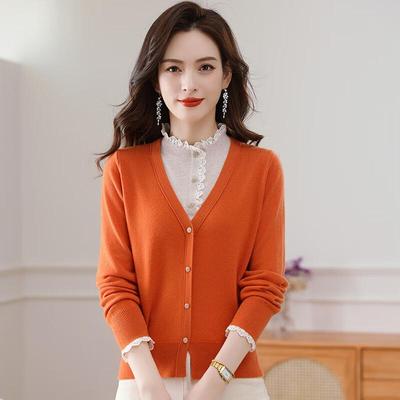 Women's 100% Pure Wool Faux Two-Piece Knit Sweater