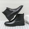 Fashion Luxury Brand Retro Chelsea Boots Comfortable Men Ankle Boots Walk Footwear British Style Cowboy Boot Fashion Casual Leather Mens