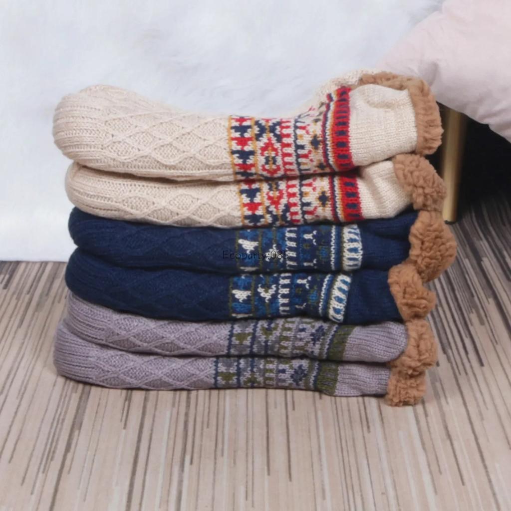 Thermal Women Slipper Socks Winter Warm Short Cotton Thickened Home Sleeping Soft Non Slip Grip Fuzzy Floor Sock Fluffy Male