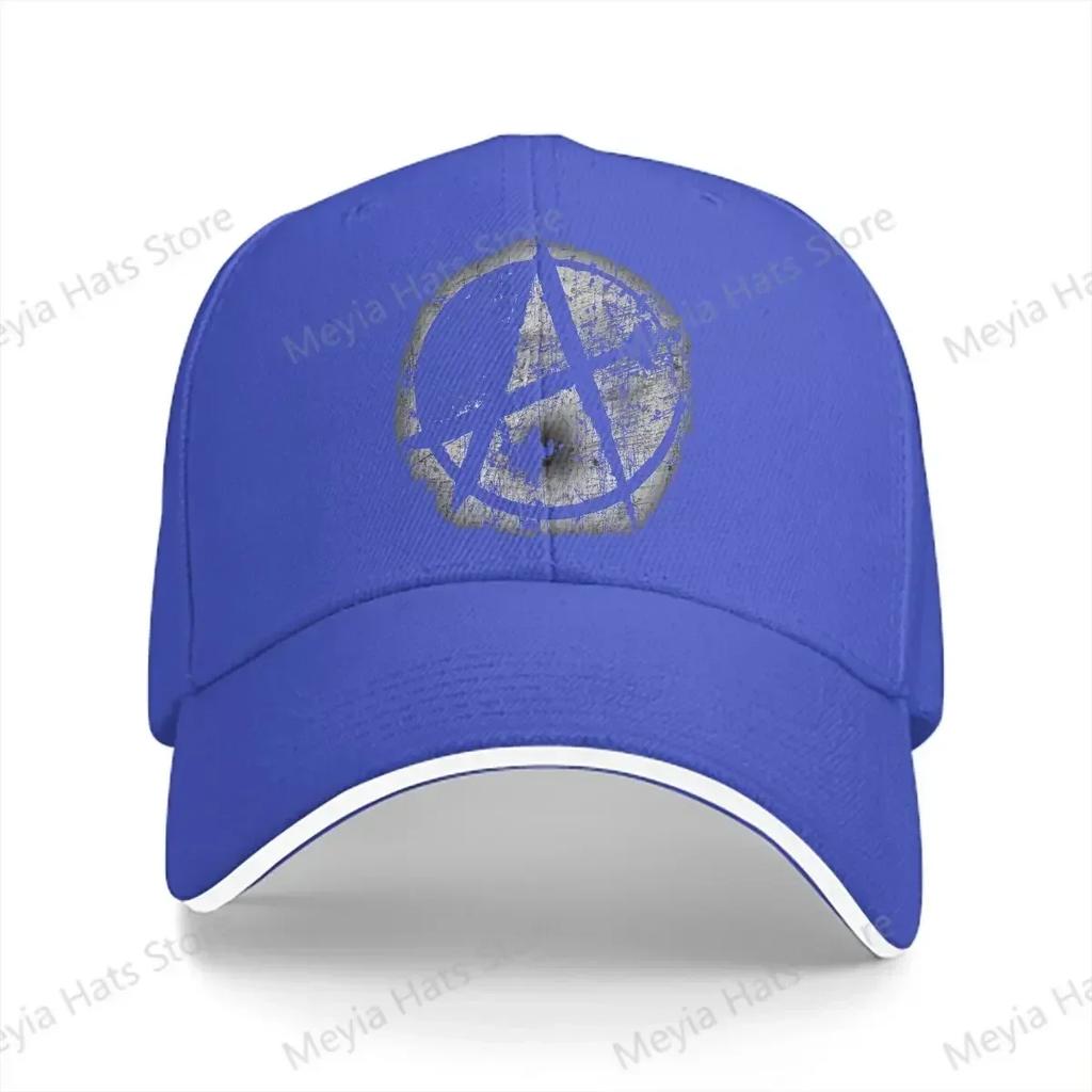 Abgenutzte Schablone Gesprüht Graffiti-Stil Anarchie Anarchistische Symbole Baseballkappe Unisex Hüte Damen Schirmmütze Winddichte Snapback Kappen