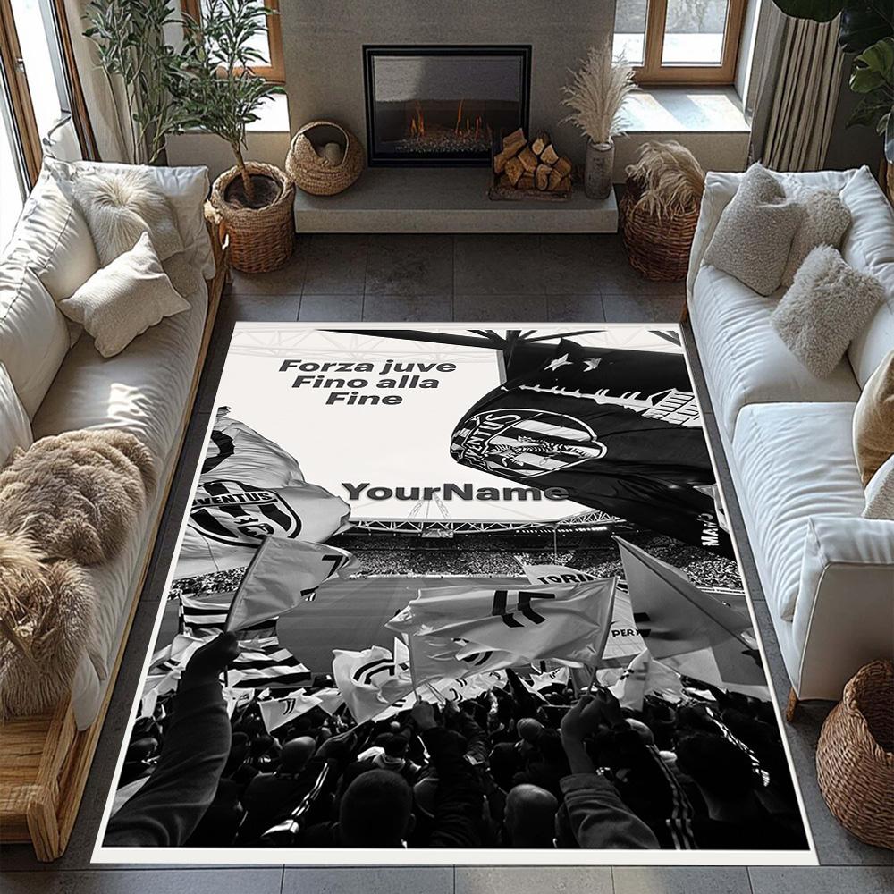 Juventus Customize Your Name Area Rug Suitable for Study Room Playrooms Bedrooms Hallway Antislip Carpet Decorate Offices Wedding Party Gift