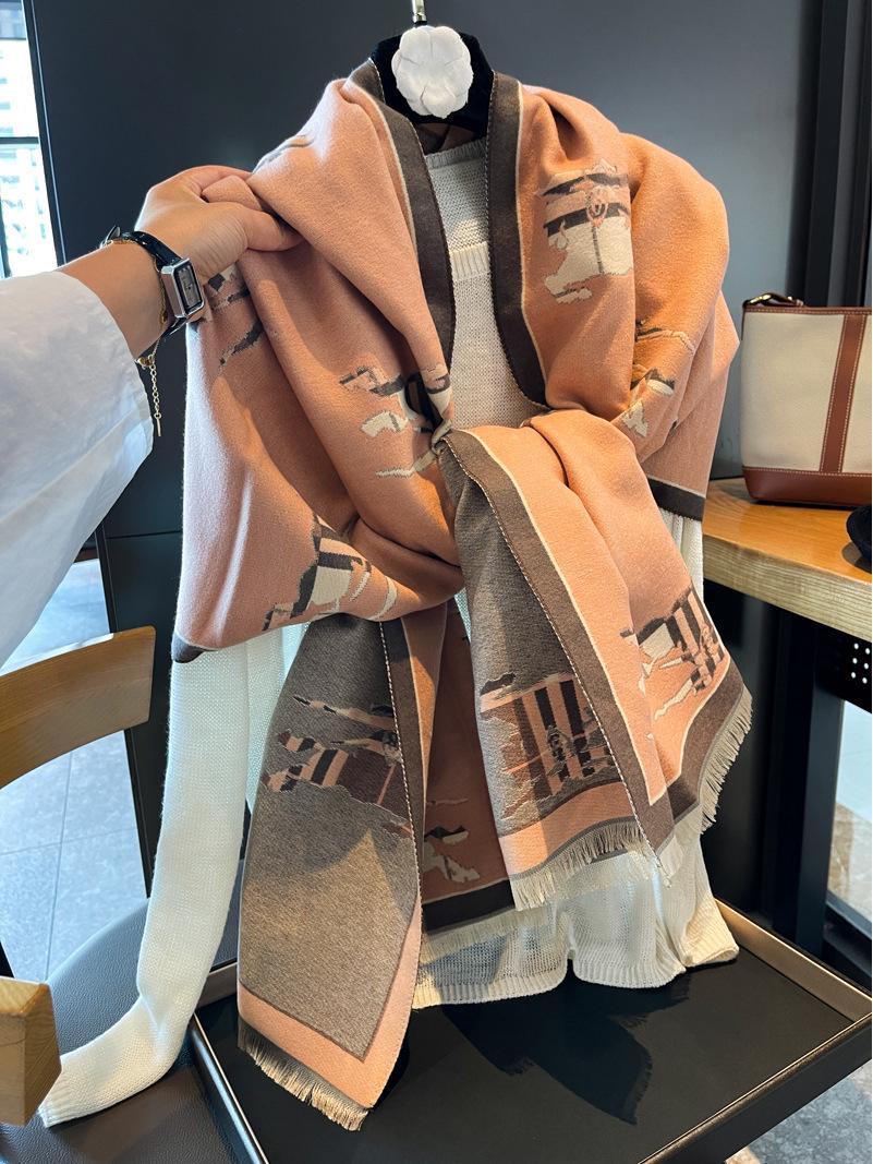 

Классический женский шарф в британском стиле: Теплый, универсальный снуд-шаль из имитации кашемира для осени/зимы 180x70cm