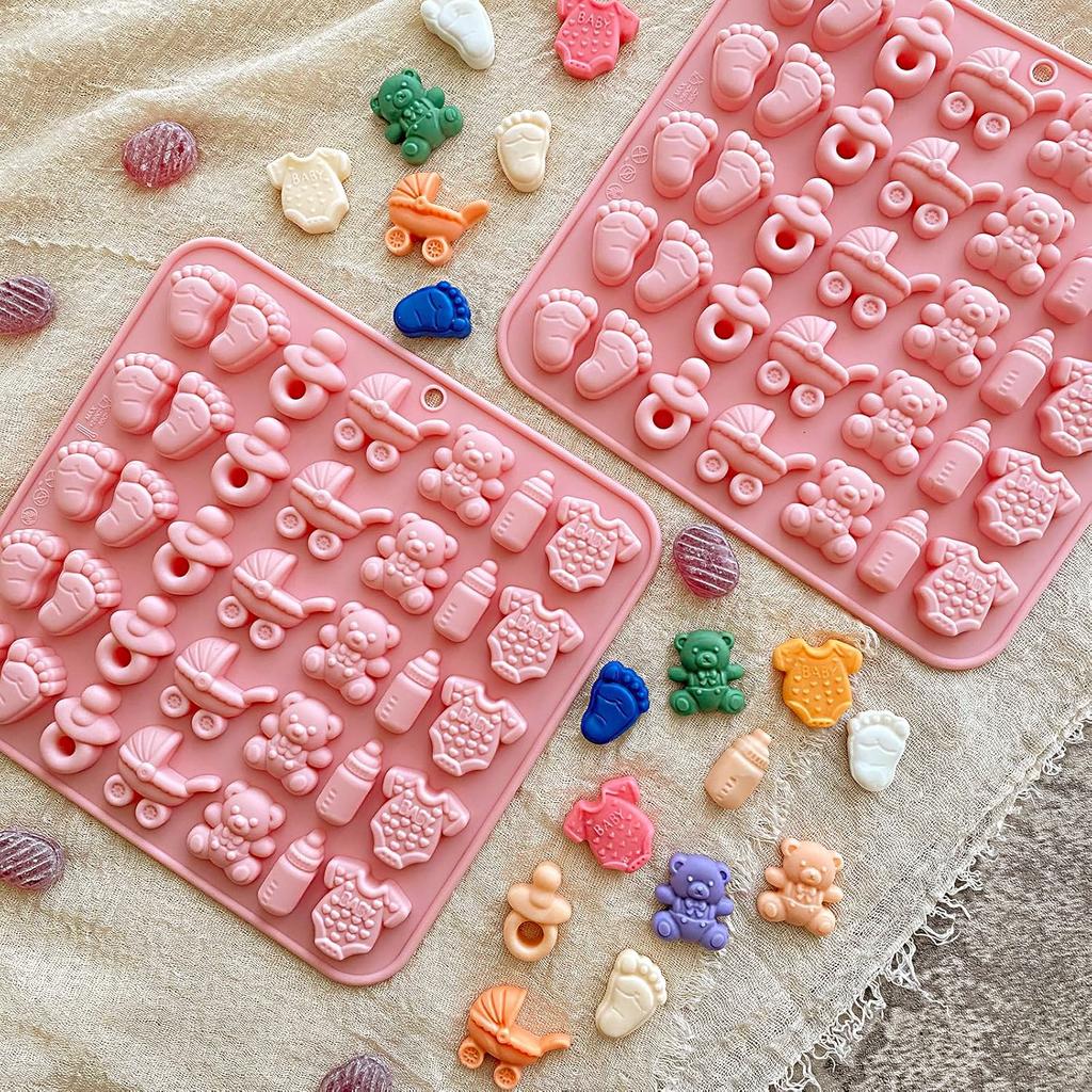 1pcs Cartoon Baby Silicone Mold Candy Soft Candy Making Mold Baking Cake Decoration Candy Chocolate Mold